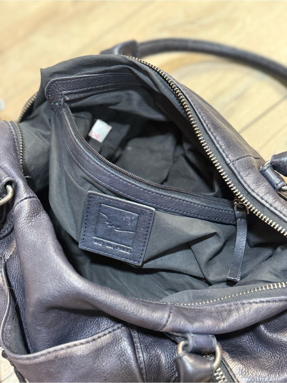 We The Free Baby Emerson Tote Bag Black Leather Crossbody Satchel Boho Moto - Picture 11 of 14